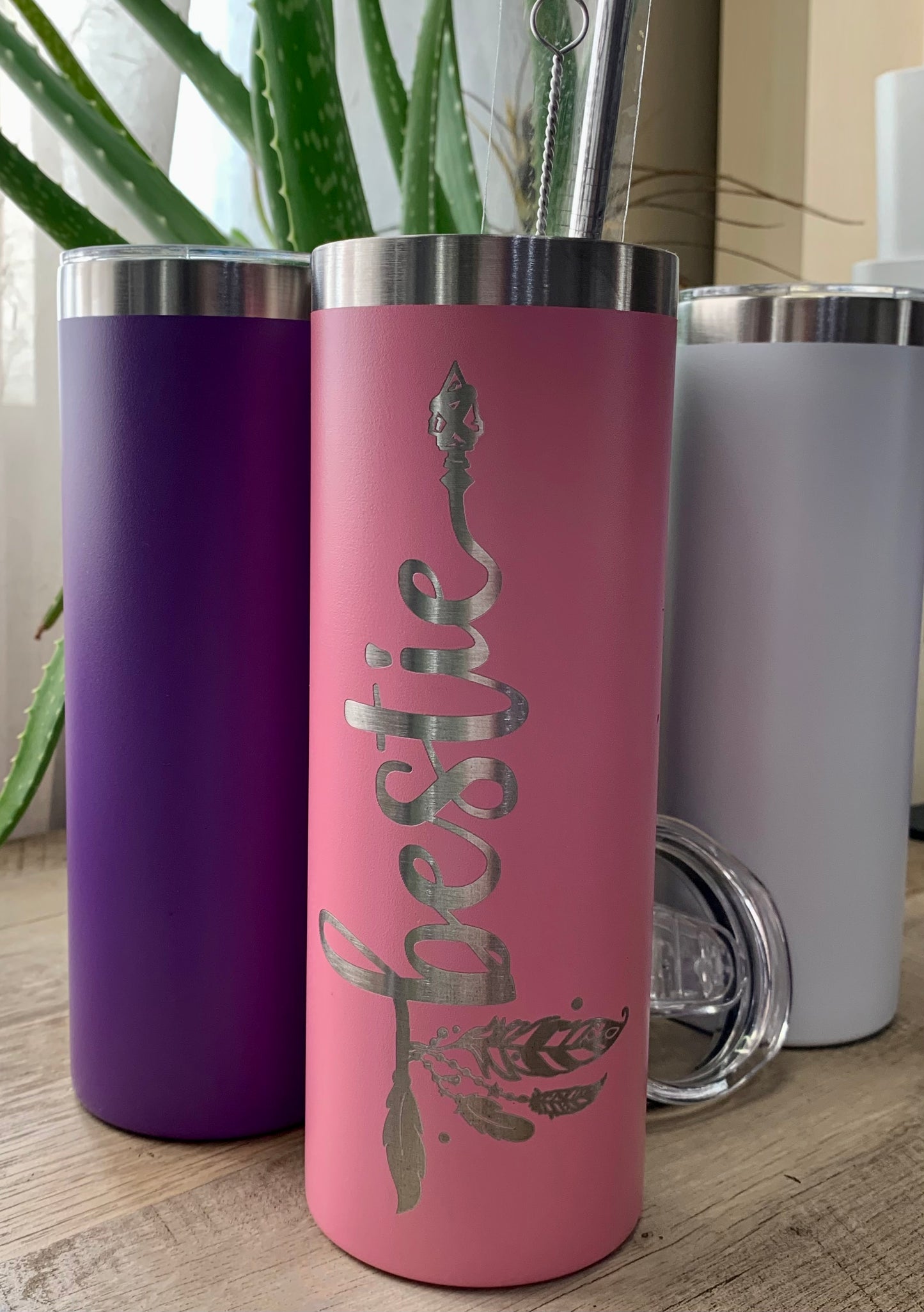 Boho Style Engraved 20 oz Steel Tumbler