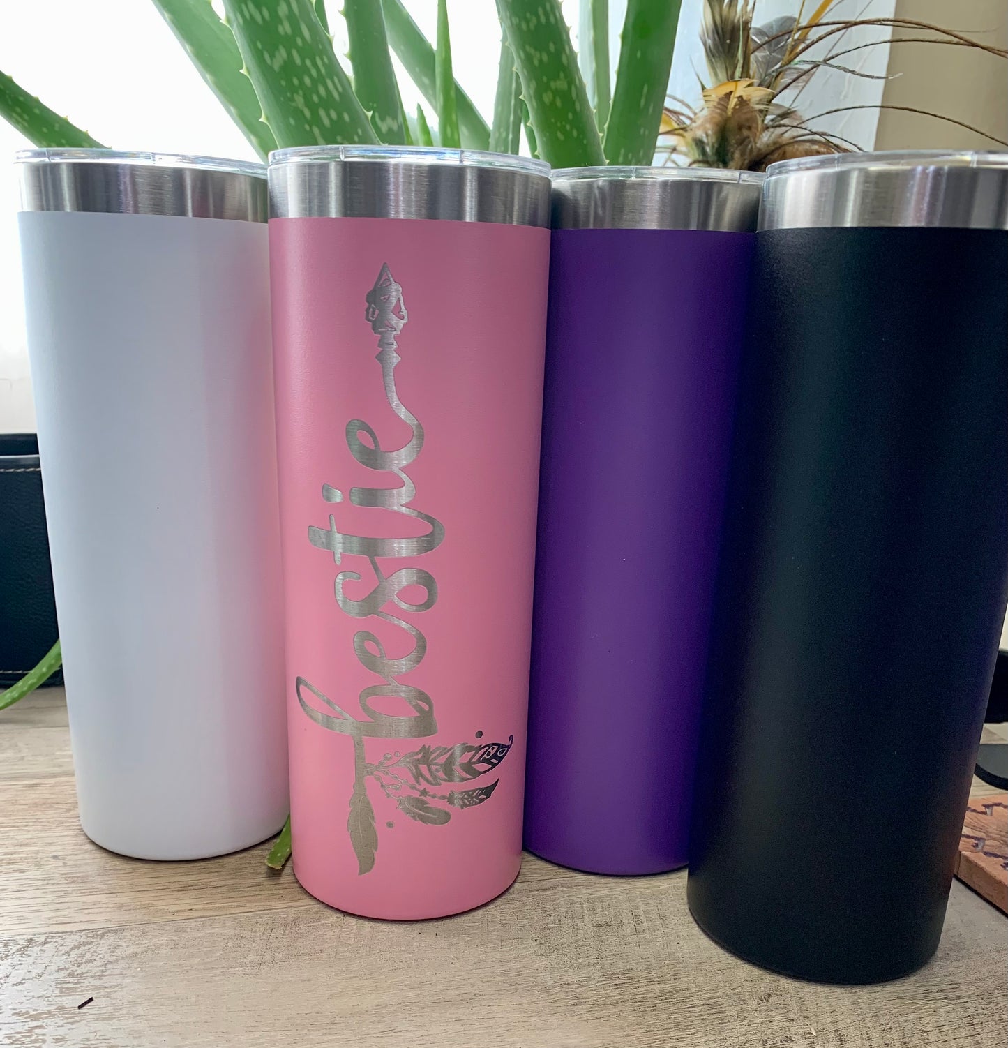 Boho Style Engraved 20 oz Steel Tumbler