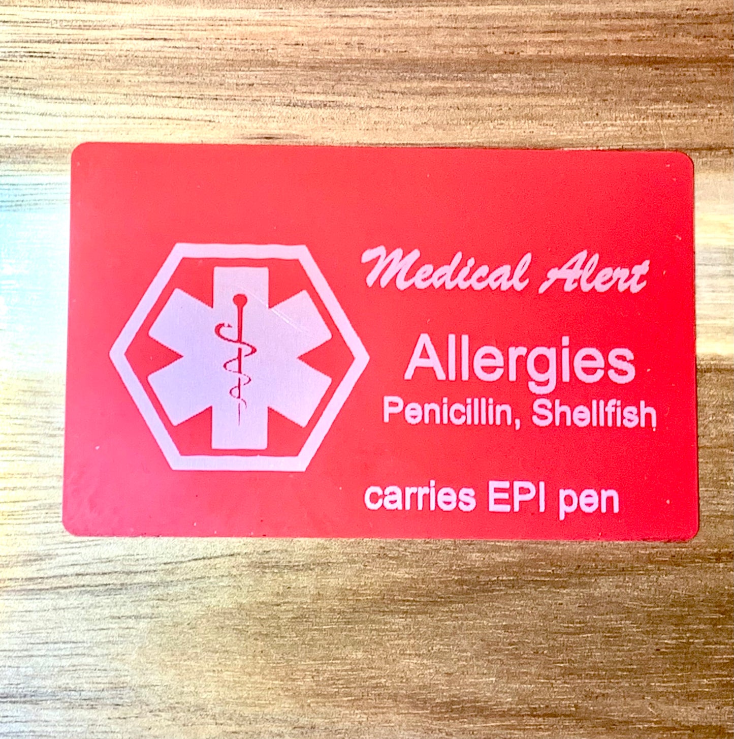 Medical Emergency card