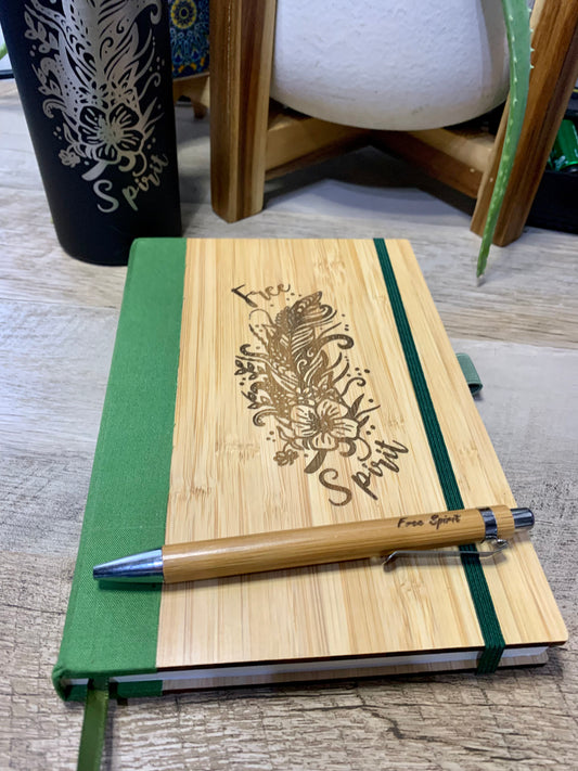 Bamboo journal with pen