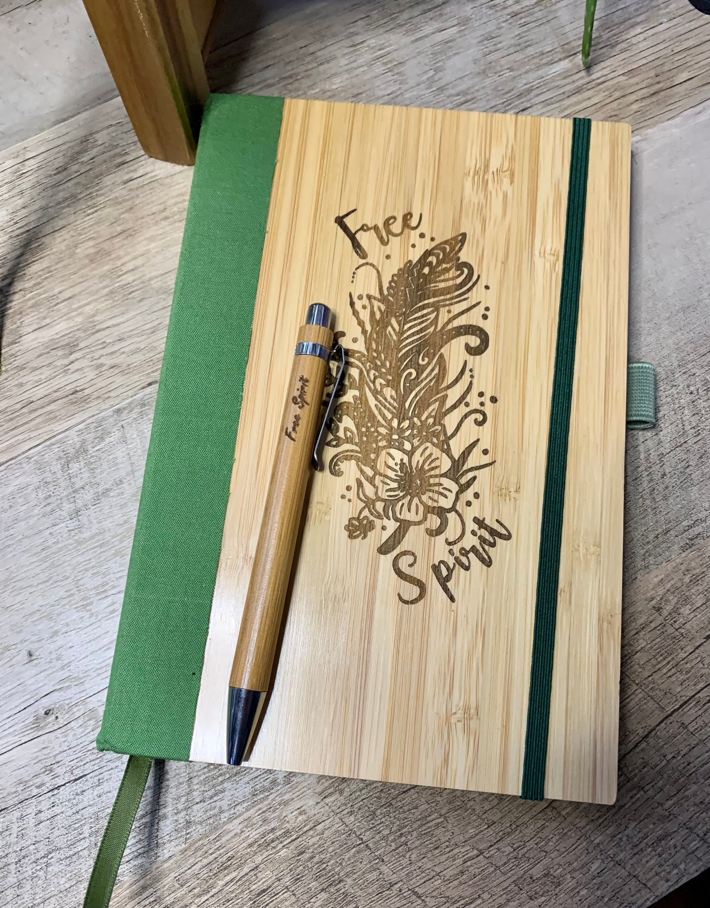 Bamboo journal with pen