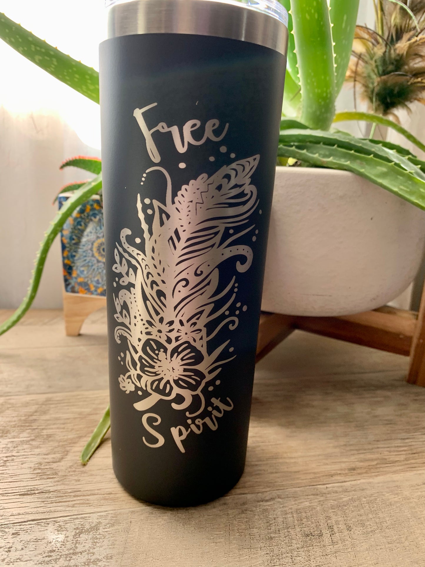 Boho Style Engraved 20 oz Steel Tumbler