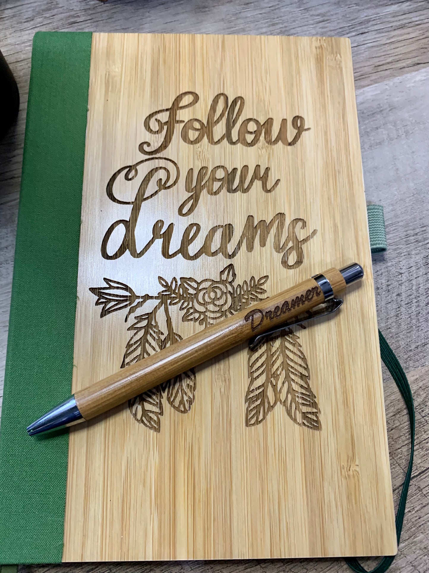 Bamboo journal with pen